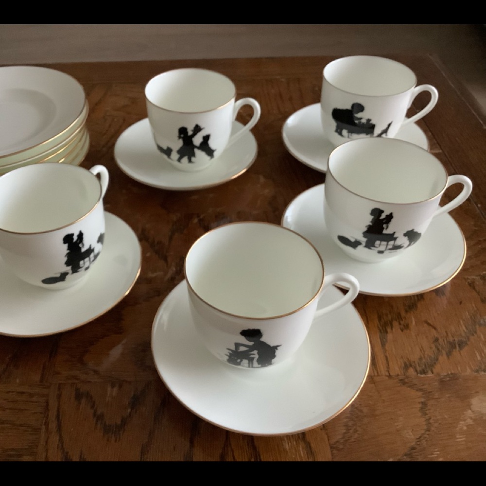 6 Cups Saucers  Plates ELIZABETH BOEHM SILHOUETTE